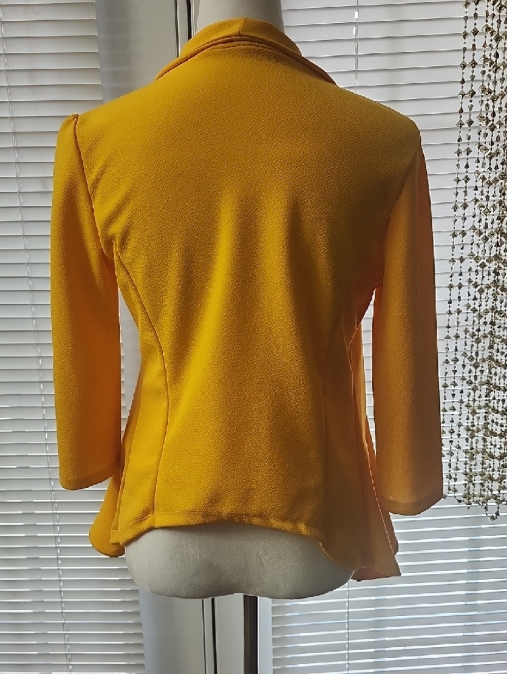 Doublju Yellow Open-Front Ruffle Blazer - Picture 3 of 4